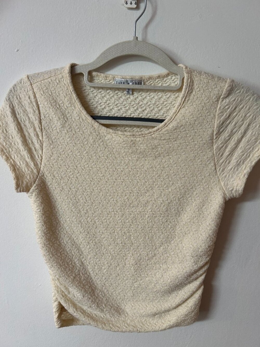 Fizz + Eddi Textured Crop Top | Women's Small | Cream